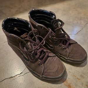 Vans faded black hi tops, 5.5 men 7 women